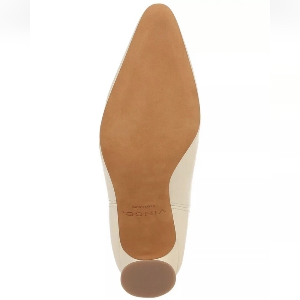NIB Vince Hillside Leather Bootie In Moonlight Ivory Size 5M - Picture 2 of 11